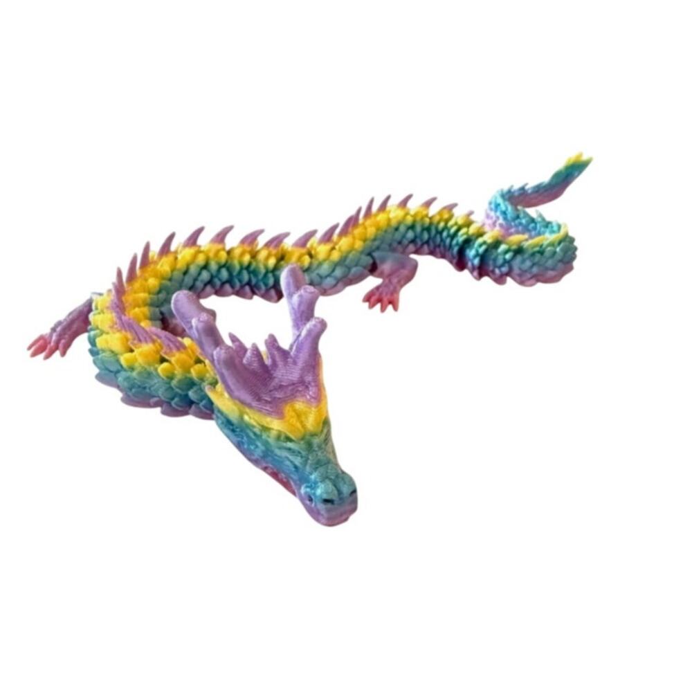 Horned Dragon 3D Printed Rainbow Multicolor NEW